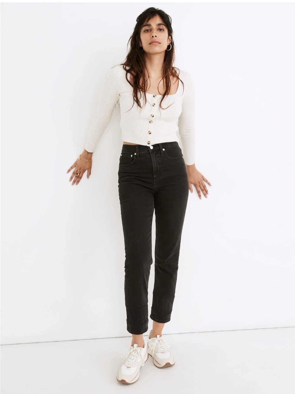 Madewell High-Rise Black Straight-Leg Jeans
